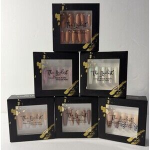 The Nailest Luxury Press On Nails Coffin & Chrome Styles 30pc Kit Choose Design